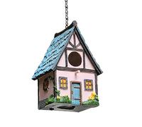 Casa de colibrí de resina, impermeable, colgante y resistente al sol | casa para pájaros para exteriores - Casetas decorativas para pájaros para jardín al aire libre, pequeña casa para pájaros