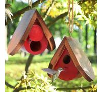 Casa de colibrí para exterior. Regalos de colibrí. Regalos de jardinería para mujeres. Regalos para amantes de las aves. Nido de colibrí (2 piezas) ZSHLXM