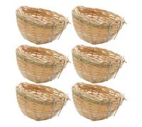 Casa de colibrí tejida, casas de pájaros tejidos para el exterior - Casas Woven Wren para anidación exterior 6x | Decoración del hogar, accesorios de cama de reproducción Cuidado de vida silvestre par