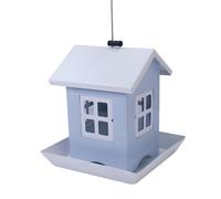 Casa De Comida Nobby Ditte Azul Claro Para Aves, Techo Desmontable, 4 Perchas