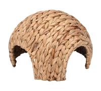 Casa de conejos, túnel natural para conejos, túnel para mascotas tejido a mano, cómoda alfombrilla de heno y juguete para masticar, escondites de hierba hechos a mano para animales, conejos, hámsters