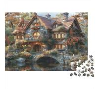 Casa de Cuento de Hadas Rompecabezas 1000 Piezas Desafío Imposible Ilustrados Juego Familiar Adultos Regalo Navidad 38x26cm/1000pcs