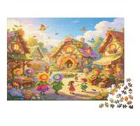 Casa de Cuento Jardín Puzzle de 1000 Piezas Papel para Adultos Escena de Pueblo Animado Juego de Puzzle 1000 Piezas Relajación Decorativo 70x50cm/1000pcs