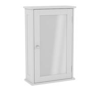 Home Discount Casa de Descuento® baño gabinete Sola Puerta con Espejo montado en la Pared, Color Blanco