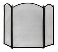 Casa de descuento® Selby 3 Panel de pantalla protectora para chimenea, color negro
