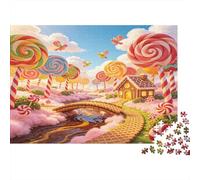 Casa de Dulces Puzzle de 1000 Piezas Paisaje de Fantasía Papel Puzzle para Adultos Relajación Interacción Familiar Decoración Regalo Atención 52x38cm/1000pcs