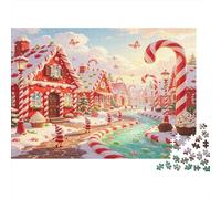 Casa de Dulces Puzzle de 1000 Piezas Papel para Adultos Escena Navideña Puzzle para Toda la Familia Relajación Decoración Regalo 52x38cm/1000pcs