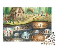 Casa de Enanos Bosque de Cuentos Puzzle de 1000 Piezas Puzzle para Toda la Familia Relajación Concentración Decoración Regalo Adultos 38x26cm/1000pcs