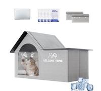 Casa de enfriamiento para Gato al Aire Libre - Refugio de Gato Plegable con 10 Paquetes de Hielo | COVIA DE REFRADO DE Peto DE DÍA Caliente para BALCONE ASPARTAMIENTO del JARDÍA del GARDÍA O Sala DE