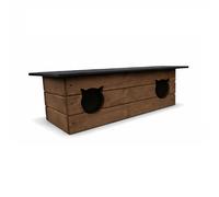 Casa de Gato 110x40cm Cabaña Cueva para Exterior Invierno Aislado Madera 8589