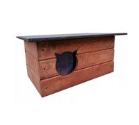 Casa de Gato 70x40 CM Cabaña Antecámara Exterior Invierno Aislado Madera 8582