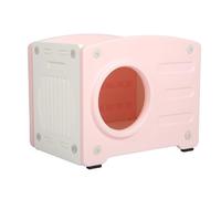 Casa de Gato Al Aire Libre, Multipurpose All Seasons House Cerrada, 22.0x16.1x18.1in Cuevas y Casas Impermeables a Prueba de Lluvia Refugio Plástico Gran Espacio para Perros Pequeños Gatos (Pink)