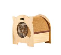 Casa de Gato Apartamento pequeño, Nido for Gatos de Madera Maciza, Nido for Gatos pequeño, ventilación for Las Cuatro Estaciones, Villa cálida for Interiores for Gatos Casa Gatos(A)