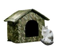 Casa de gato callejero impermeable para gatos al aire libre, plegable, cálida, para mascotas, para invierno, para gatos salvajes, proporciona un refugio acogedor para gatos callejeros y al aire libre,