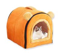 Casa de gato cama grande lavable para perros, cueva para mascotas, casa de perro calmante extraíble antiansiedad con cojín suave, cama iglú para mascotas antideslizante (B, 43 x 33 x 34 cm)