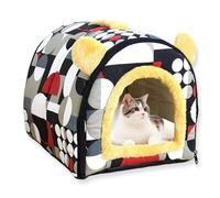 Casa de gato cama grande lavable para perros, cueva para mascotas, casa de perro calmante extraíble antiansiedad con cojín suave, cama iglú para mascotas antideslizante (D, 70 x 55 x 55 cm, XXL)