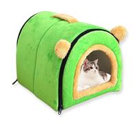 Casa de gato cama grande lavable para perros, cueva para mascotas, casa de perro calmante extraíble antiansiedad con cojín suave, cama iglú para mascotas antideslizante (C, 35 x 30 x 30 cm-S)