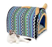 Casa de gato cama grande lavable para perros, cueva para mascotas, casa de perro calmante extraíble antiansiedad con cojín suave, cama iglú para mascotas antideslizante (G, 70 x 55 x 55 cm, XXL)
