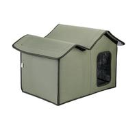 Casa de gato grande aislada con diseño impermeable | Weatherproof Pet Shelter Featuring Transparent Door | Washable Cat Hut for Feral Cats, Stray Cats, and Small Dogs