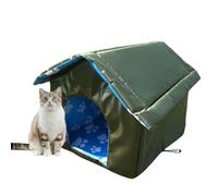 Casa de gato para exteriores resistente a la intemperie - Casa de gato con techo de lona resistente al agua | Refugio para gatos impermeable duradero para estaciones con techo, cabaña para tiendas de