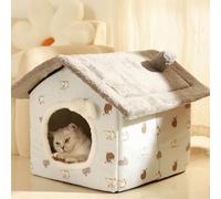 Casa de gato para interiores con cojín extraíble, cuevas de iglú para gatitos, camas para mascotas, tapetes para cachorros y gatitos, tienda de campaña para gatos, escondite para gatitos (42 x 39 x 21