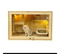 Casa de Gato Villa for Gatos, Nido for Gatos de Lujo de Madera Maciza, Jaula for Gatos, Vitrina for Gatos, Jaula for cría de Gatos, Jaula integrada for Mascotas Casa Gatos(A)