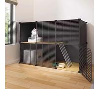 Casa de gatos Jaula grande for gatos en Interiores, Parque Infantil para gatos de Bricolaje, Jaula Multifuncional Para Gatos De Interior, para Gatitos, Cachorros, Animales pequeños(43.7x19.3x28.7in/11