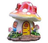 Casa de hadas Figura de jardín de seta para exterior resina casa de elfos estatuilla de paisaje adorable -me cabaña decoración de jardín decoración de jardín decoración de césped resina adorno de