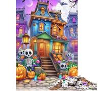 Casa de Halloween Puzzle para Adultos 300 Piezas Cumpleaños Juego De Rompecabezas Juegos Educativos para Decoración del Hogar Stress Relief 300pcs (40x28cm)