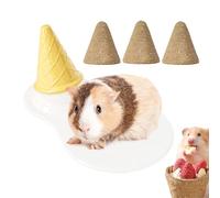 Casa de hámster - 22,5 cm 550 g de cerámica, estera fresca para hámster | Estera fresca en forma de cono decoración de paisaje con palos de dentición para erizo, ardilla, hurón, chinchilla masticar