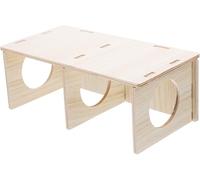 Casa de hámster de cámara de madera escondite de hámster multicámara, laberinto, escondites multihabitación para hámsteres, conejillos de indias (marrón, 21 x 11 cm)