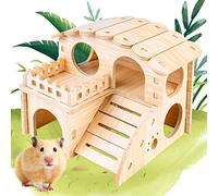 Casa de hámster esquinera de Madera para hámster, casa de Conejillo de Indias con Escalera, escondite de hámster para Mascotas pequeñas, hámster Enano, deguus, Ratones espinosos, jerbos
