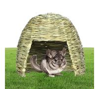 Casa de hierba para cobayas - de hierba plegable natural, Hideaway Cave Shelter | Acogedora cama de heno para heno, hábitat para animales pequeños, escondite del túnel de juego para hámsters