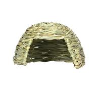 Casa de hierba para cobayas hierba seca natural casa de heno camas plegables cabaña de paja tejida a mano plegable cabaña de cama plegable para conejillos de indias casa de conejos establo casa de