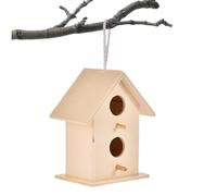 Casa de Hummingbird - Caja de pájaros de madera para colgantes al aire libre | Cabaña de pájaro natural hecha a mano para jardín, patio, decoración del patio | Casa de anidación de bricolaje para pája