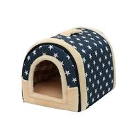 Casa de iglú para perros, cama antideslizante para mascotas, refugio plegable 2 en 1, caseta cerrada para perros con cojín extraíble lavable, cama nido de dormir para cachorros (75 x 60 x 63 cm