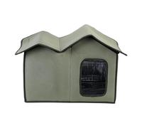 Casa de invierno para gatos, casa para mascotas al aire libre, casa para gatos salvajes, gran cabaña aislada para mascotas, impermeable con puerta transparente, lavable y cálida para protección contra
