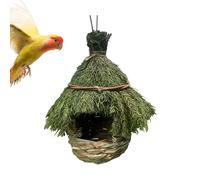 Casa de jardín verde - fibra natural hecha a mano de fibra natural, de anidación saludable y transpirable, cómodo lugar de descanso al aire libre para pájaros pequeños | Casa para Sparrow Fin