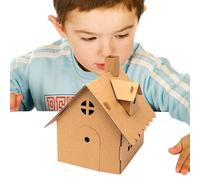 Casa de juegos de cartón de Navidad, juego imaginativo, paciencia práctica | Coloring House - Creador de habilidades prácticas de cartón, actividad para colorear para habitación de los niños