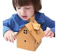 Casa de juegos de cartón para niños,Casa de juegos de cartón Crisp KT Board | Caja de cartón para niños, dibujar, pintar, decorar, casa de juegos de rol para mesita de noche, armario, closet
