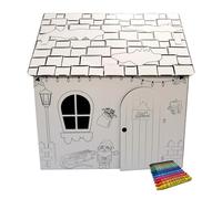 Casa de juegos de cartón para pintar y decorar, incluye bolígrafos, casa, juguetes, cartón, 106 x 84 x 110 cm (Navidad/Navidad)
