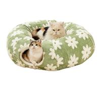 Casa de Juegos de para Gatos de Peluche, Lavable para Mascotas, con Bola Colgante, Zona de Actividad Decorativa de Estilo Floral, Cueva interactiva, Refugio Relajante,