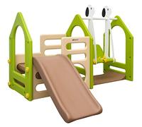 Casa de Juegos eyepower para niños y niñas | con Tobogán + Columpio + Paneles de Escalada | para Interiores y Exteriores