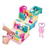 Casa de juegos iluminada, juego de juguetes de mansión musical, construcción de juegos de rol imaginativos, mini kit de modelo de vida familiar, entorno de narración creativo para niños, niñas, hogar,