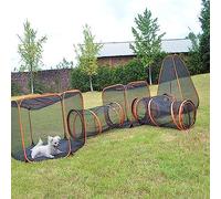 Casa de juegos para gatos - 6 en 1 Compound Pet Play House combo | Recinto plegable, espacioso y portátil al aire libre para gatos, perros, gatitos, conejos
