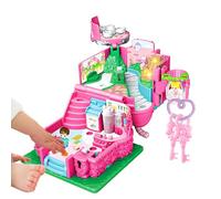 Casa de juguete villa, juego de mansión de música ligera, juego de rol en casa, modelo de residencia familiar en miniatura, kit de escena de historia interactiva para niños y niñas,