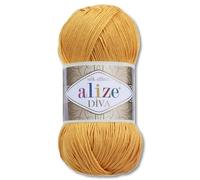 Casa de Lana Frida's Alize 100 g Diva lana para tejer y ganchillo microfibra 64 colores (488 | azafrán)