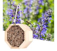 Casa de Madera de Castaño de Piedra, Casa Adaptogénica, Nido de Abejas para Decoración de Jardines Exteriores y Biodiversidad