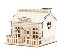 Casa de Madera DIY Hucha para Pintar, Alcancía para Niños con Ranura para Monedas y Billetes, Regalo Educativo y Decorativo