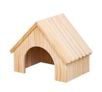 Casa de madera maciza para hámster, conejillo de indias, cabaña de madera, hábitats de chinchilla, cámara escondite para hámster, colmena pequeña (20,5 x 13 x 18 cm)